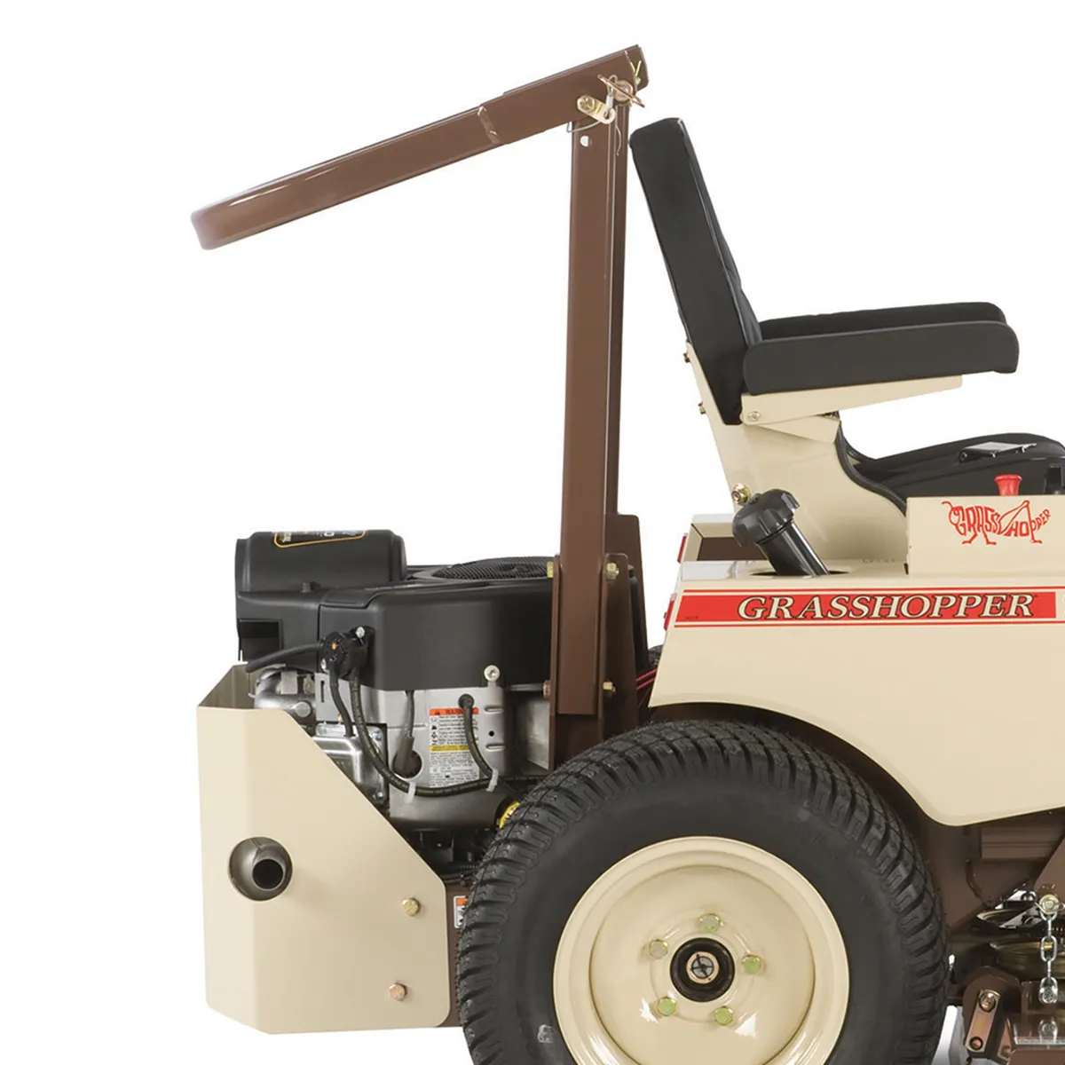 Foldable Rops on a Grasshopper zero-turn lawn mower