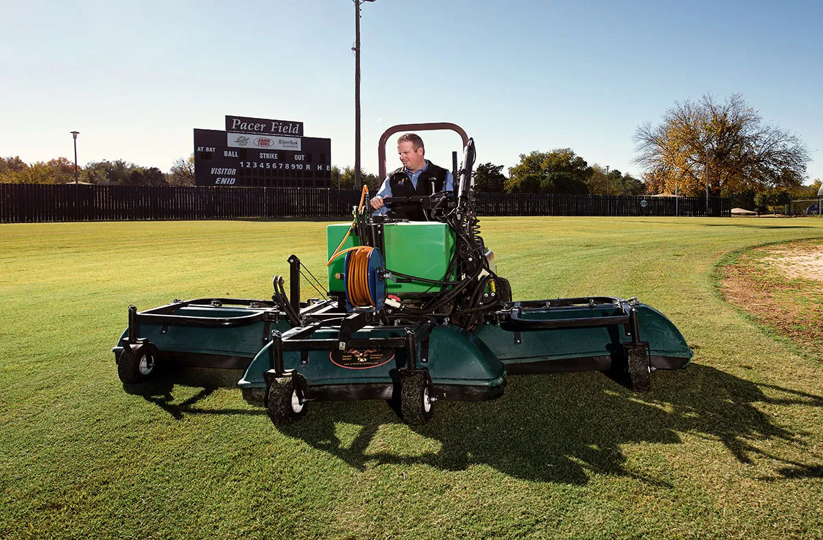 Shielded Sprayer Working on Field