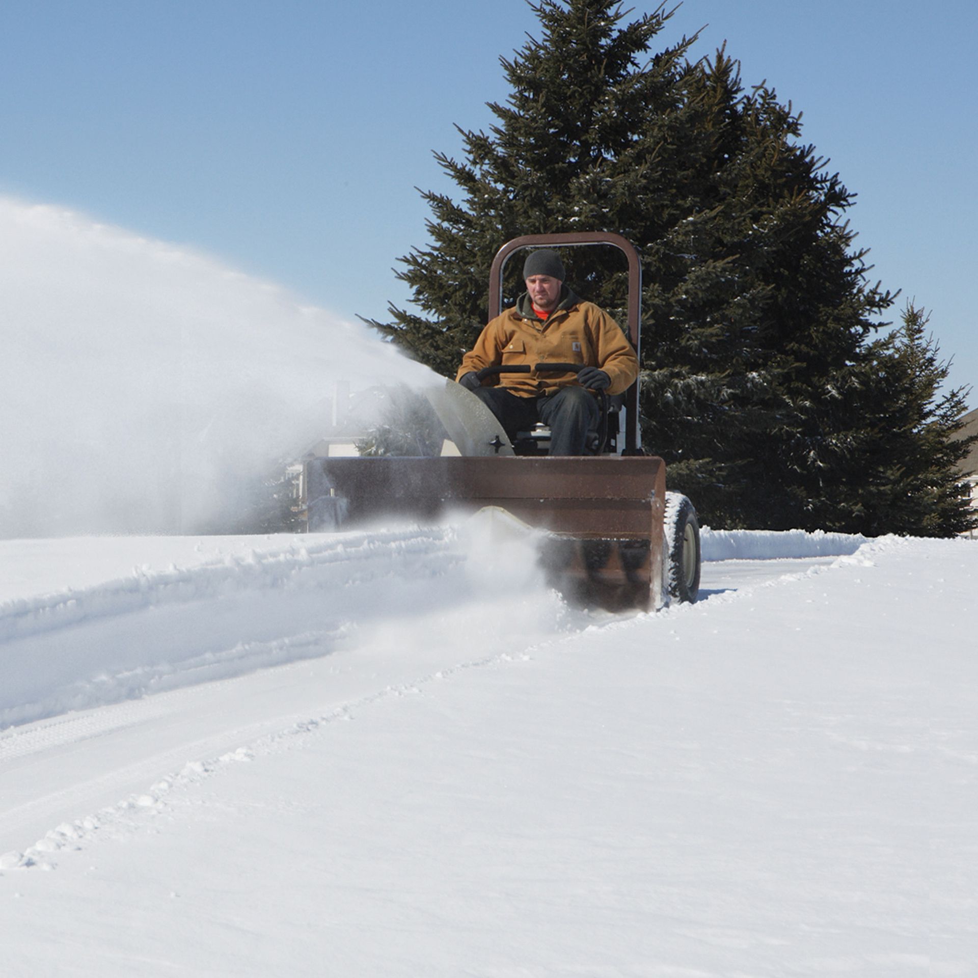 Snowthrower working in snow
