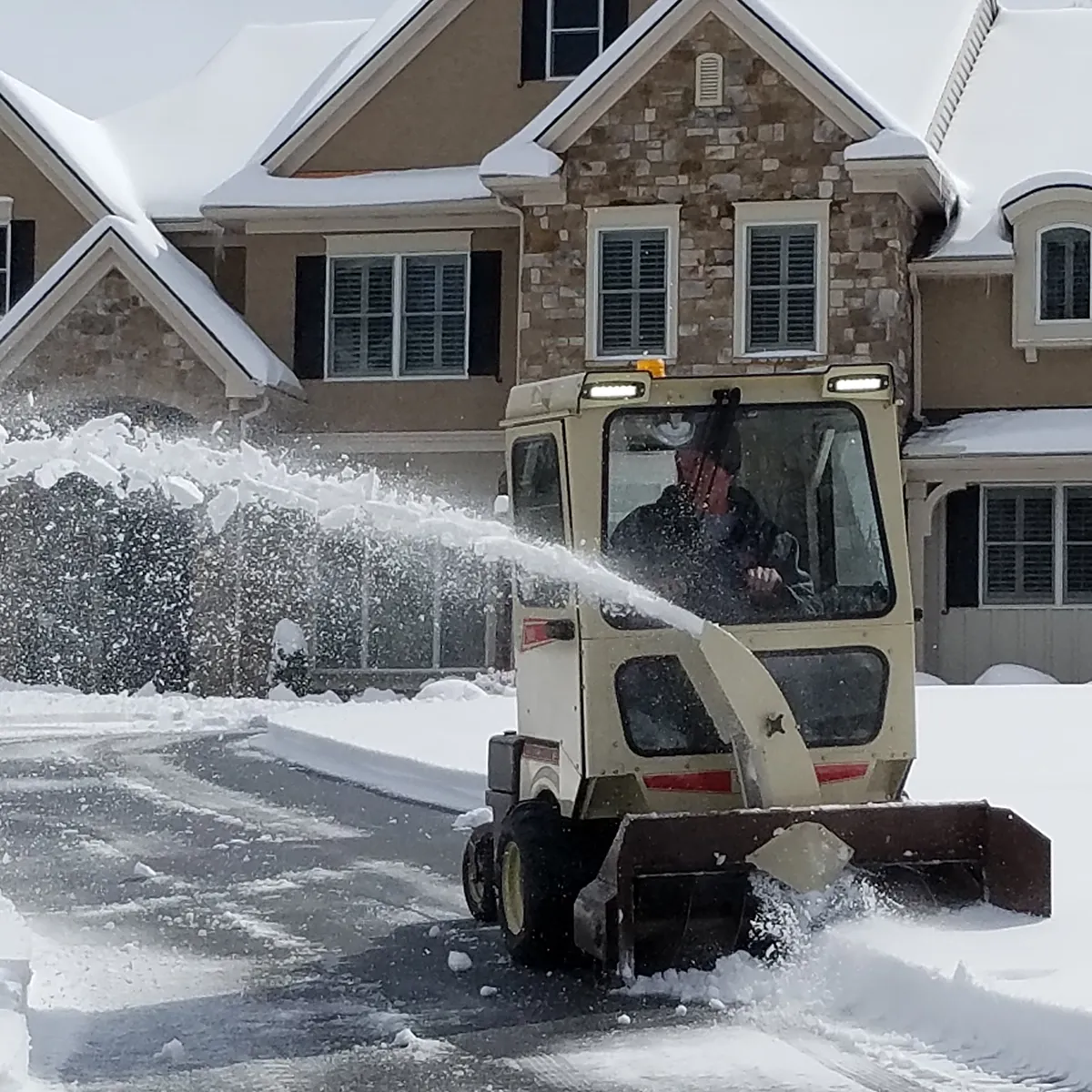 Powerful performance grasshopper snow thrower blower attachment